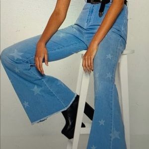 nasty gal, star bell bottoms